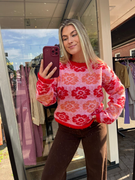 Trui Flower Roze
