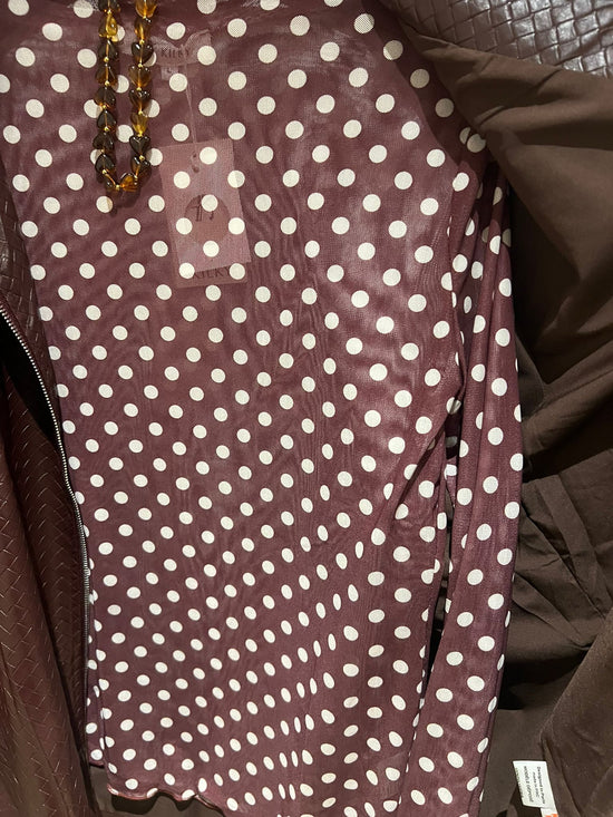 Mesh Top Dots Bordeaux