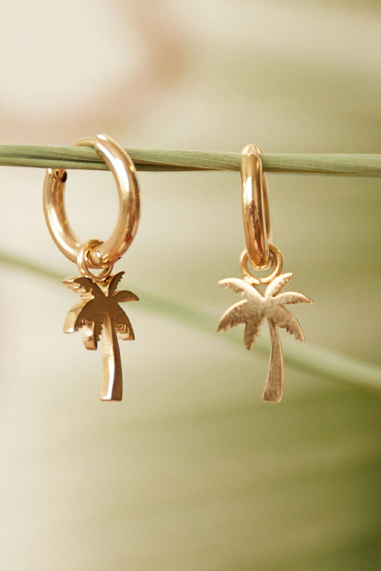 Earrings Summer Palm - Stainless Steel