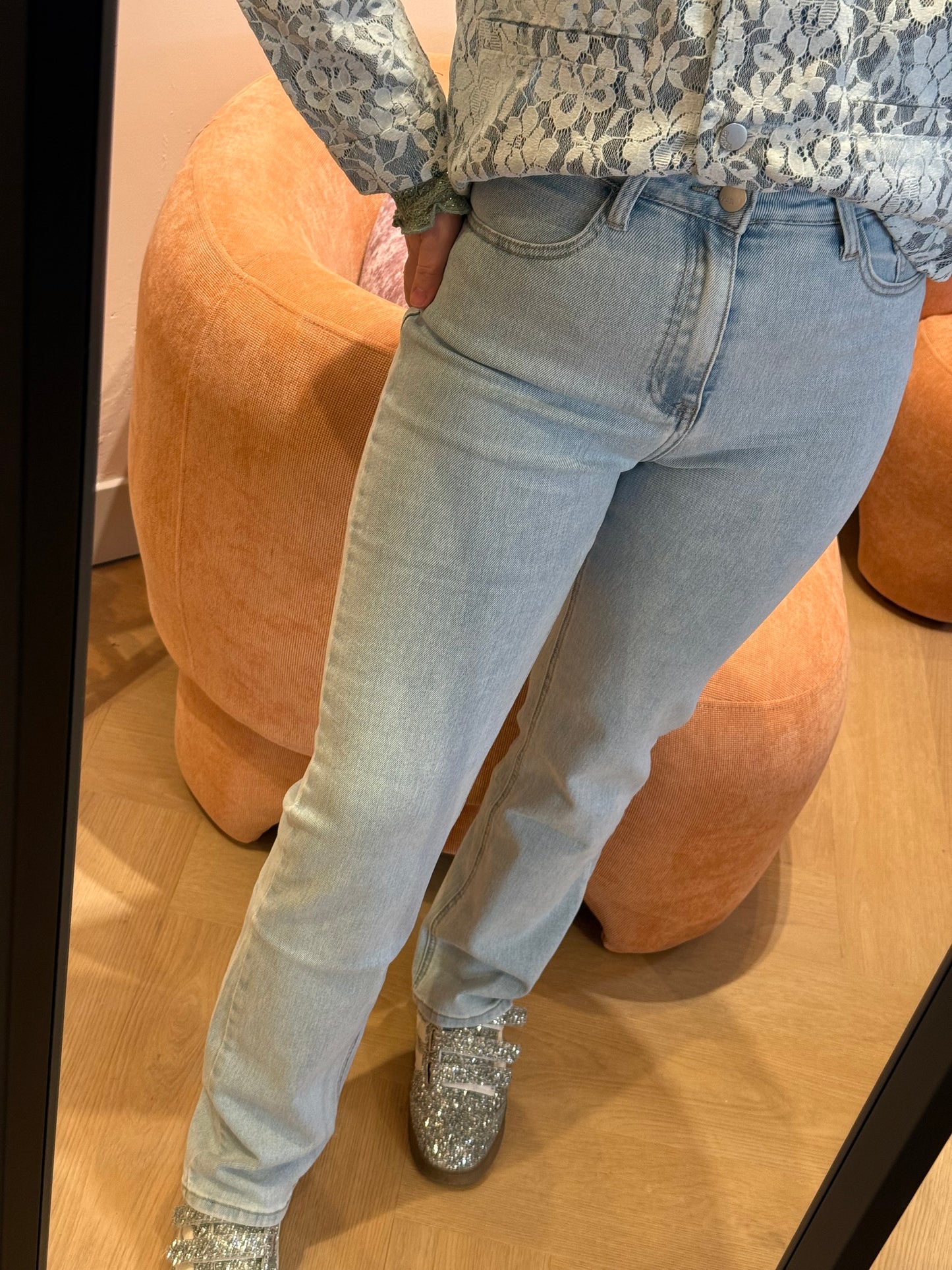 Jeans Anne Blue Mid Waist Straight Leg