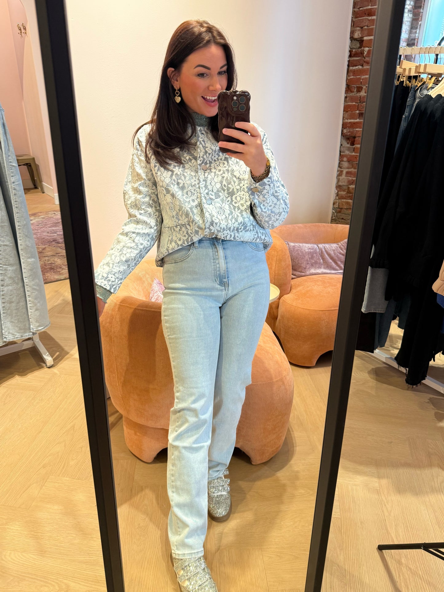 Jeans Anne Blue Mid Waist Straight Leg