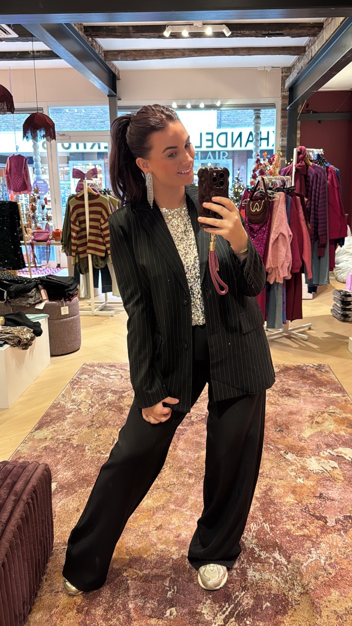Blazer Laury Zwart Wit Stripe