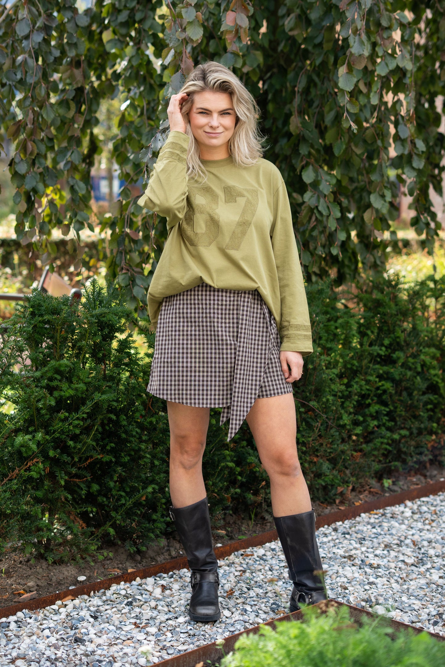 Short Lonne met bruine ruitjes