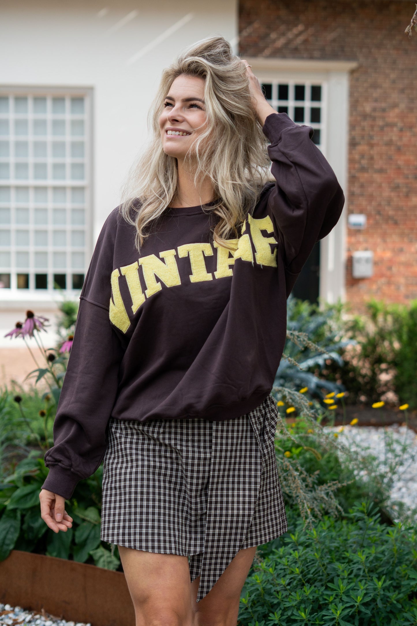 Sweater Vintage Bruin Geel