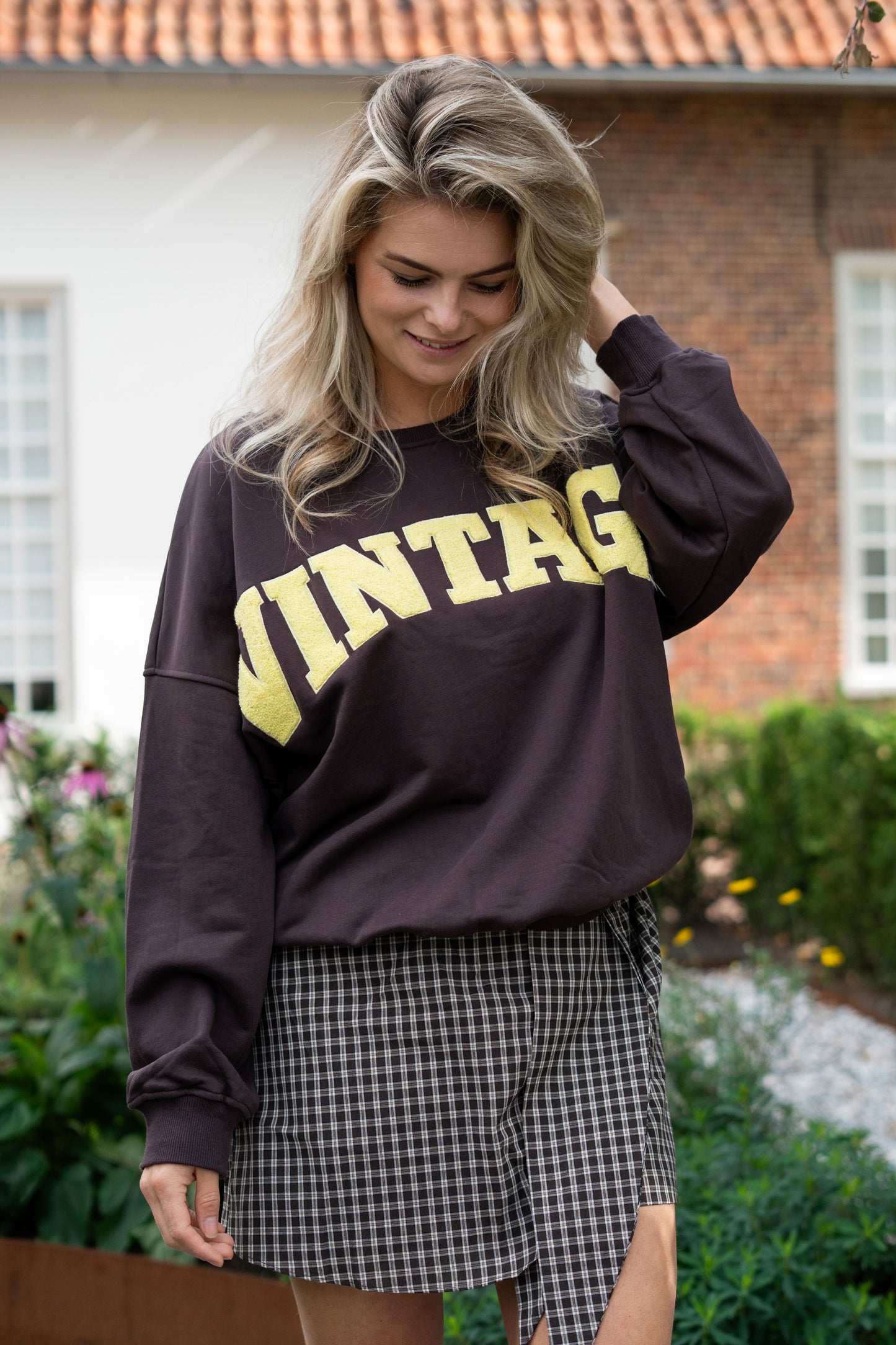 Sweater Vintage Bruin Geel