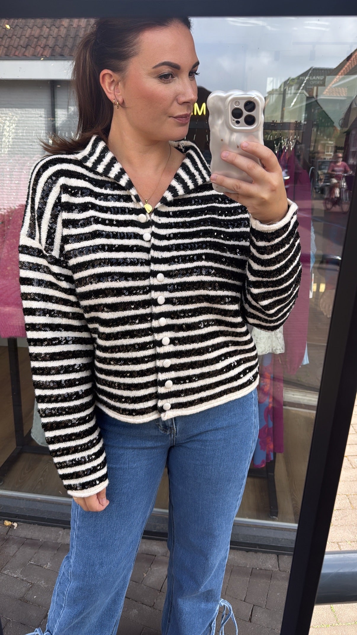 Vest Tina Zwart Wit