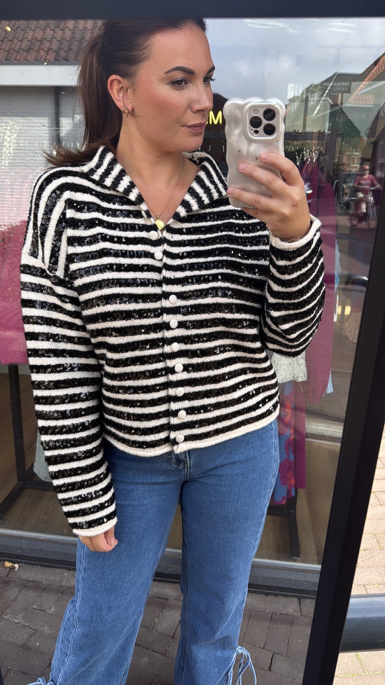 Vest Tina Zwart Wit