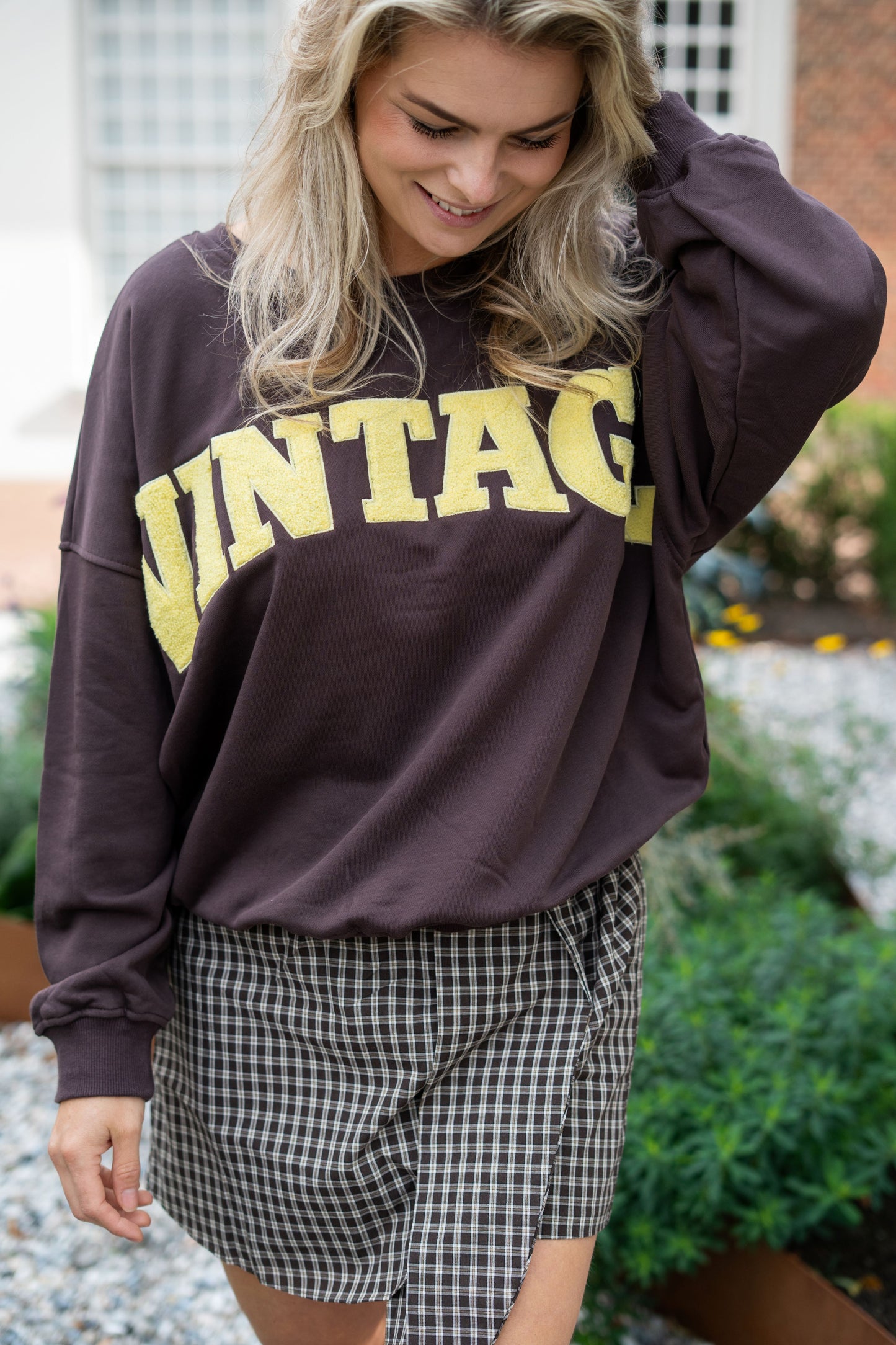 Sweater Vintage Bruin Geel