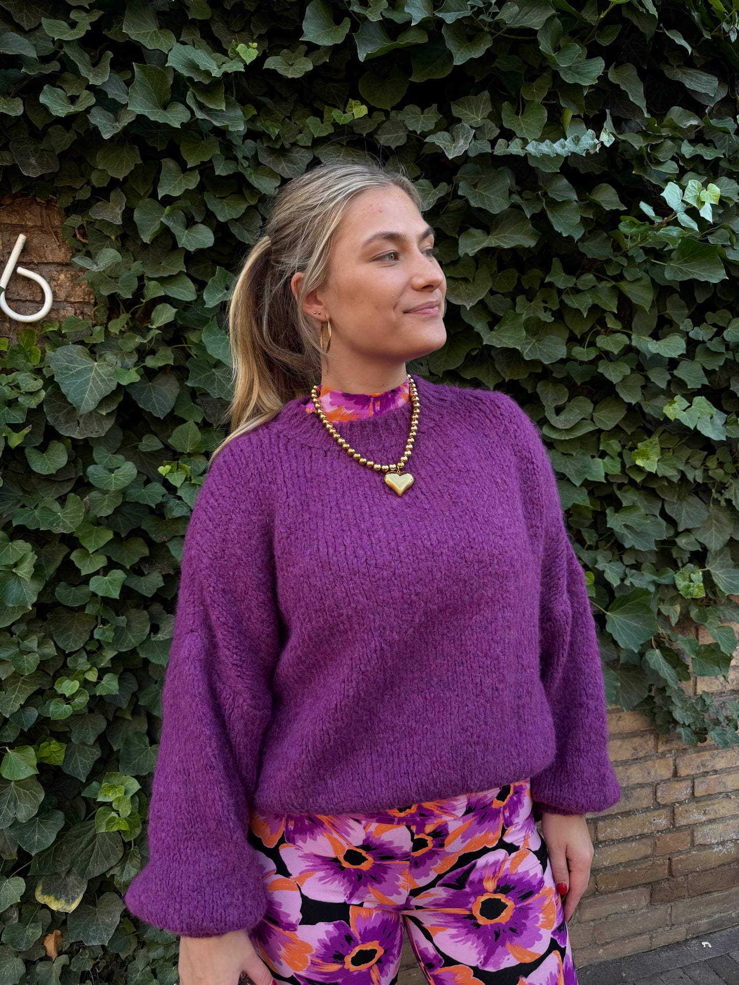 Gebreide Trui Berit Paars