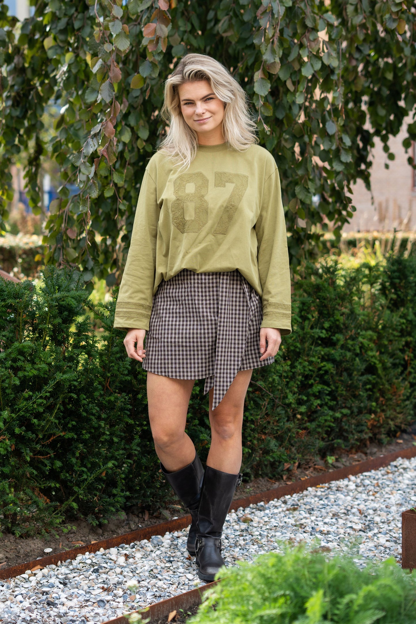 Short Lonne met bruine ruitjes