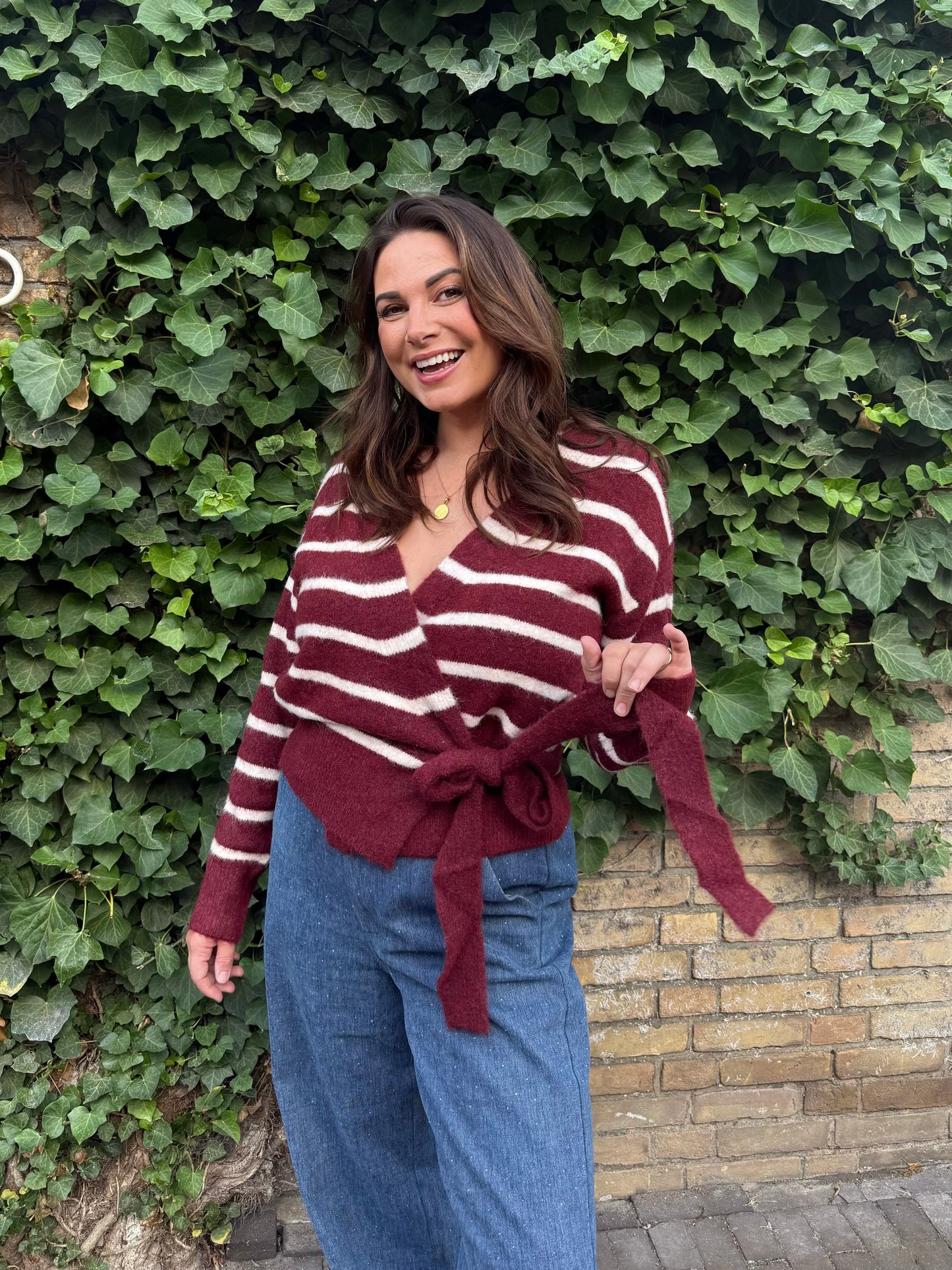 Vest Roos Bordeaux Striped