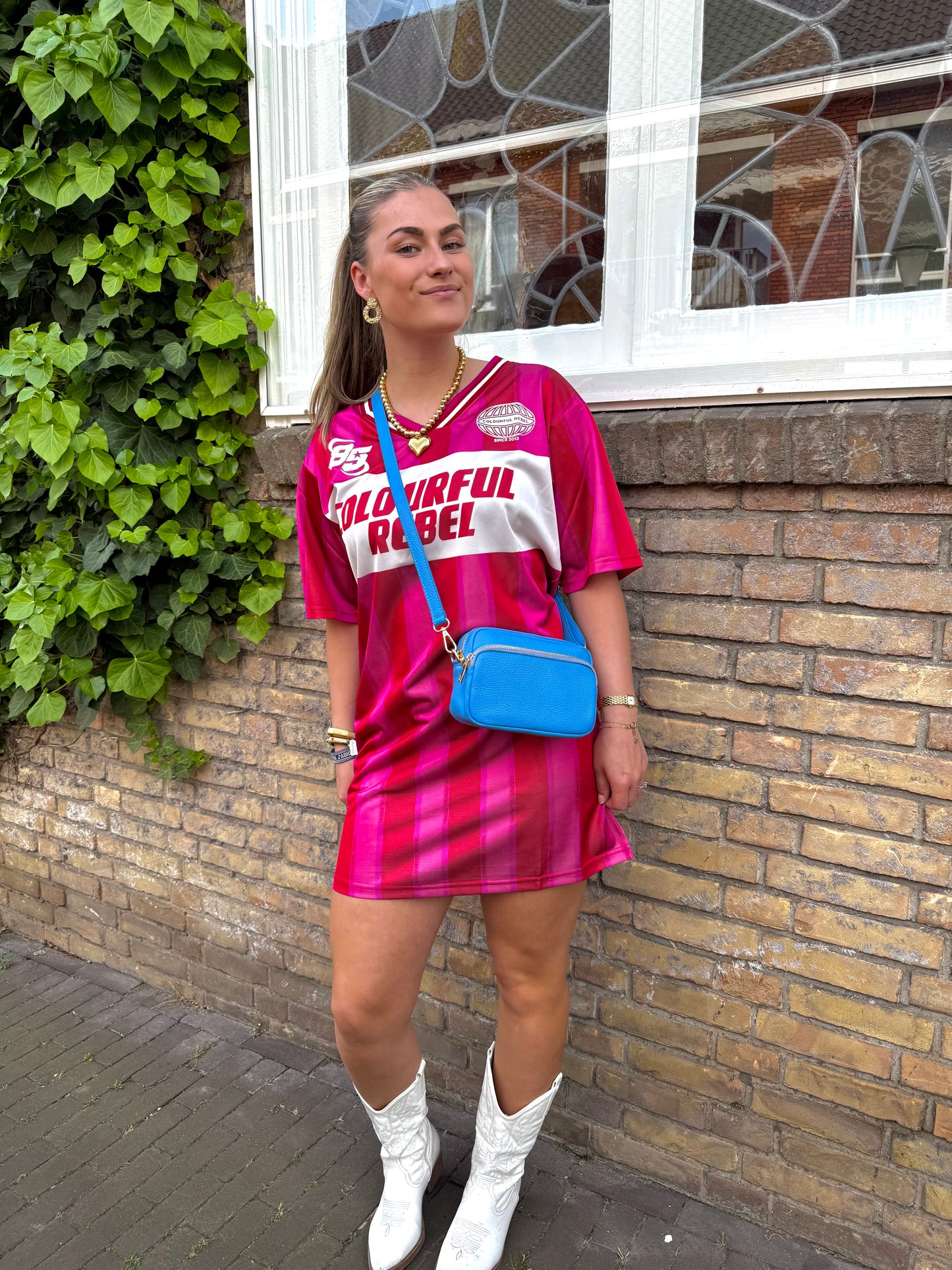 Colourful Rebel Taylie Striped Football Tee Dress