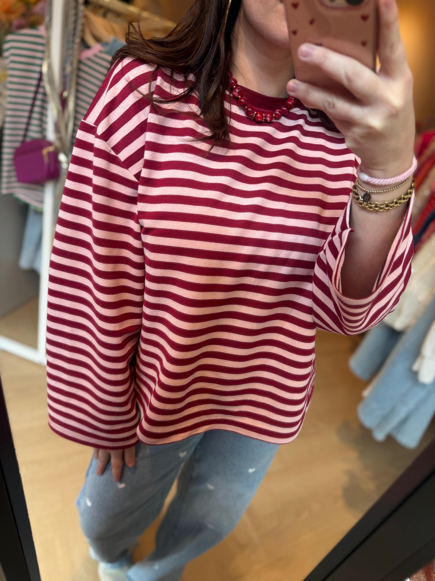 Longsleeve Aike Bordeaux Roze