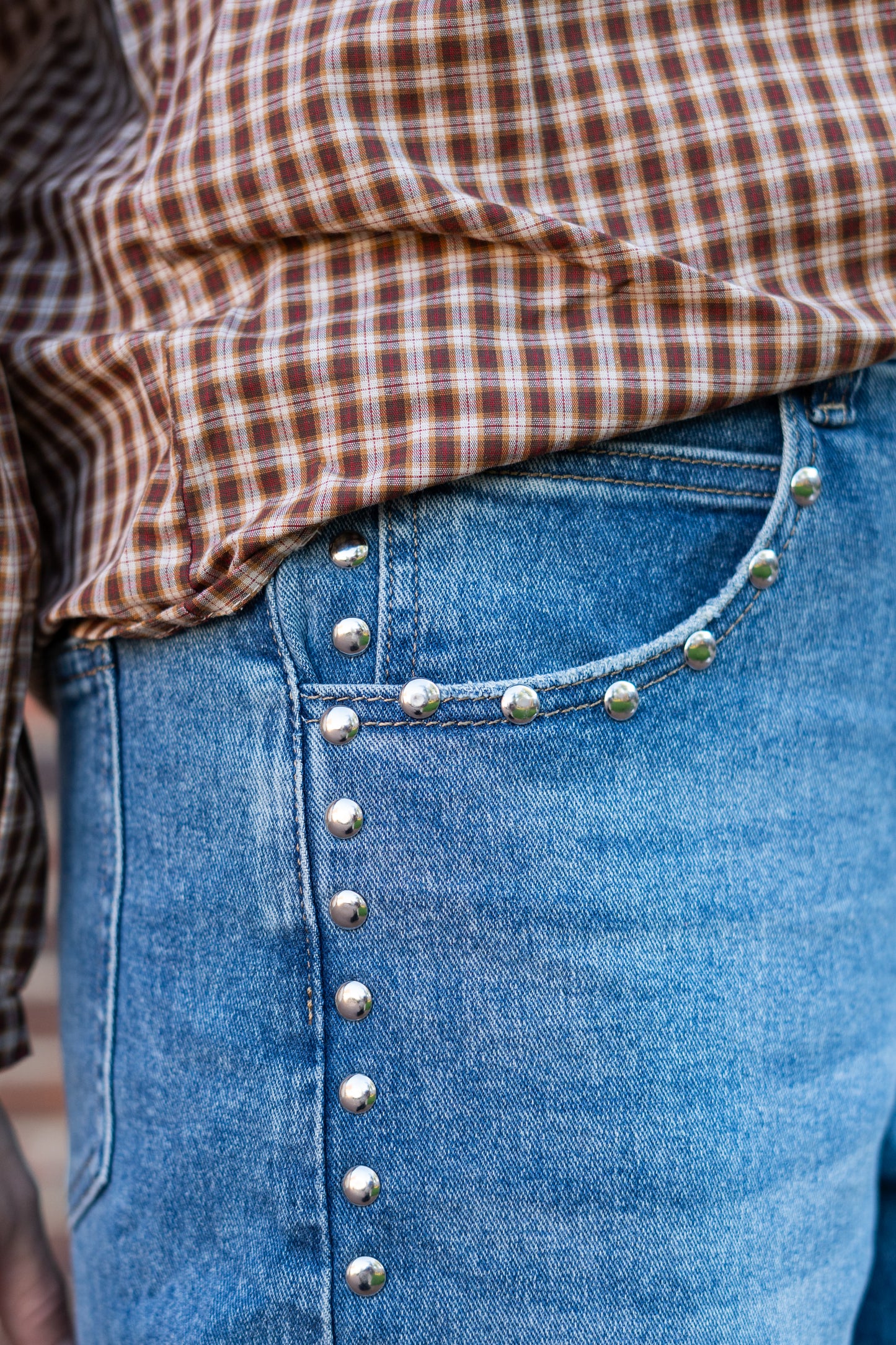 Barrel Jeans Eva met studs