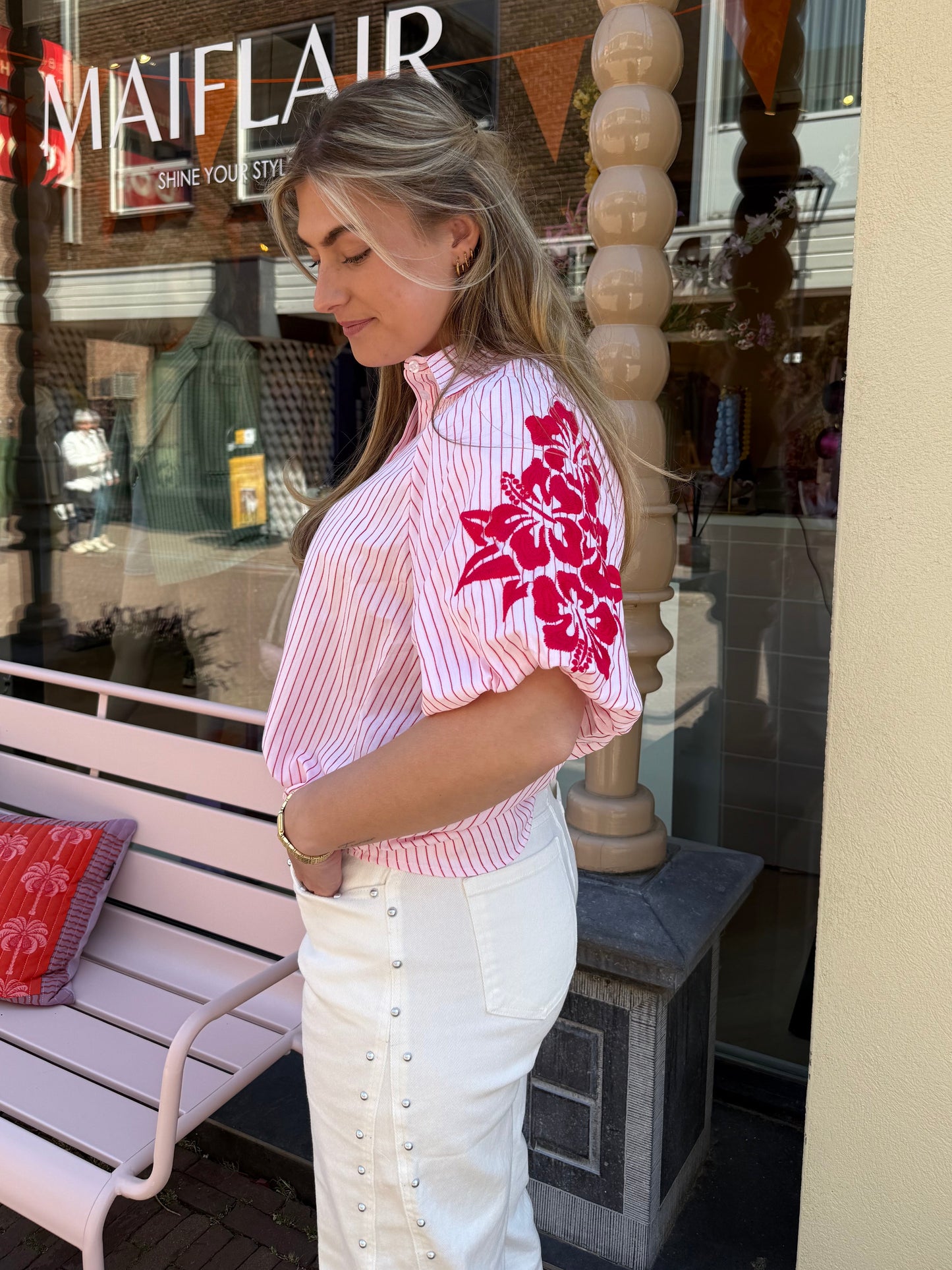 Blouse Tanja Roze Rood