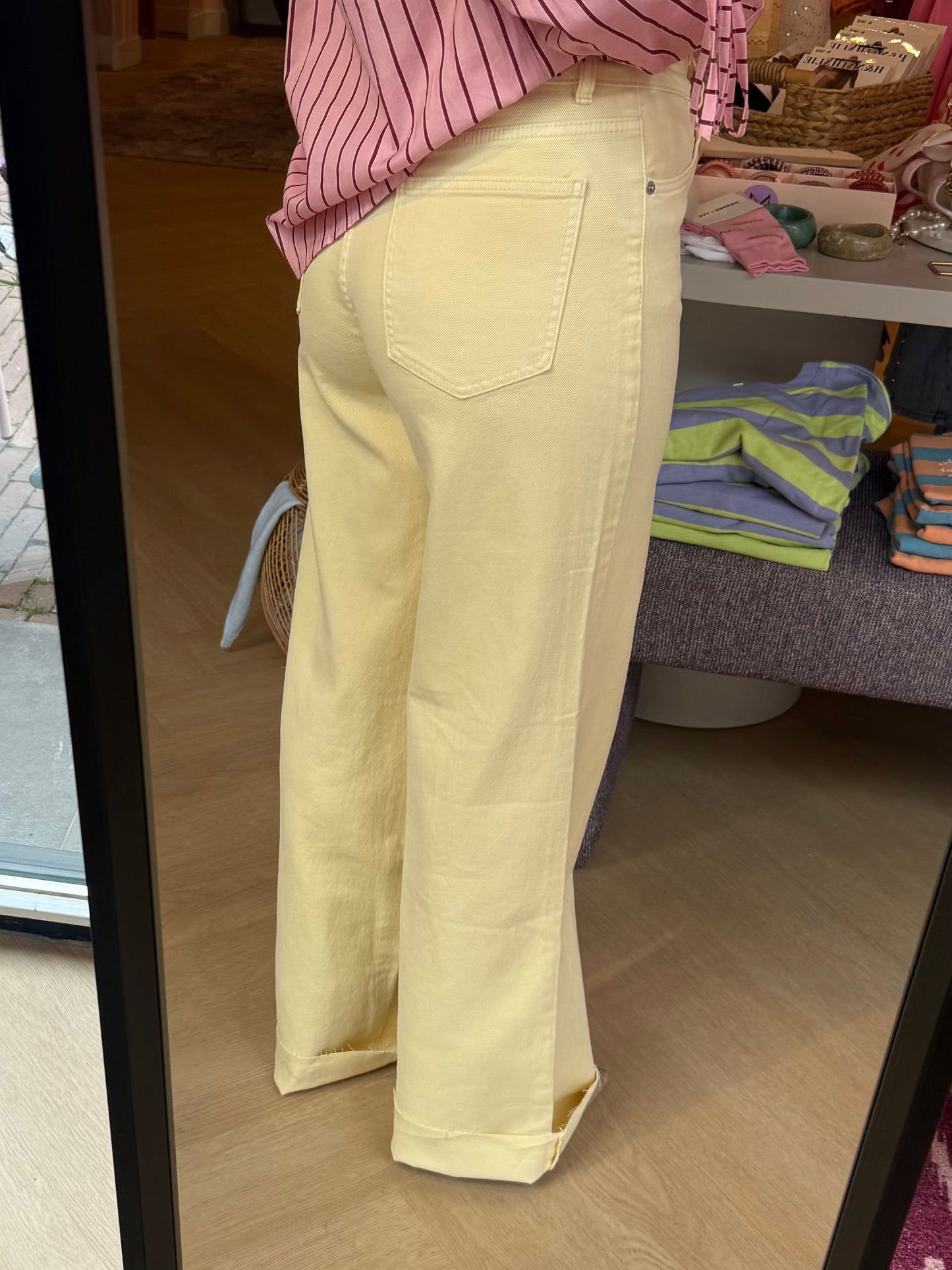Lichtgele extra long jeans Lisa