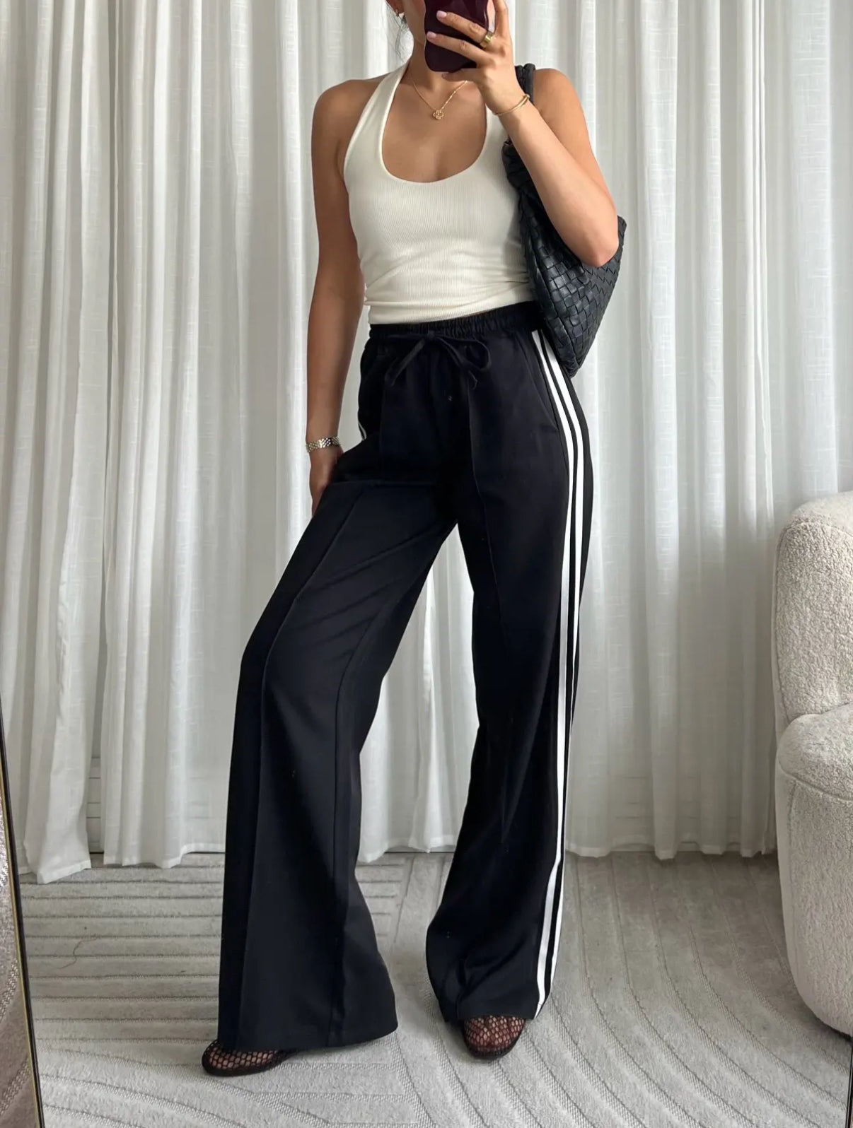 PRE ORDER - Pants Nadia Stripe Zwart