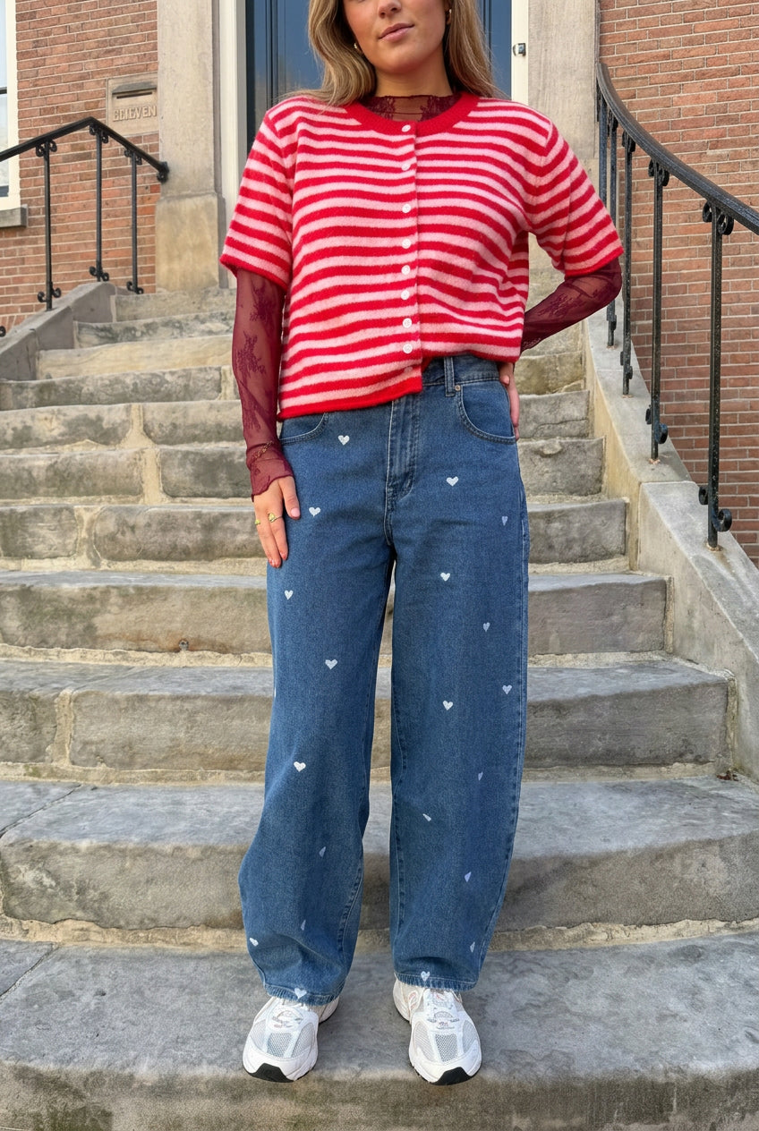 Barrel Jeans Lovely met hartjes