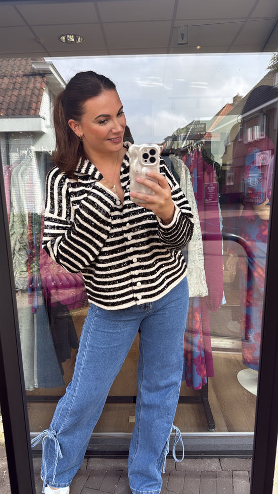 Vest Tina Zwart Wit