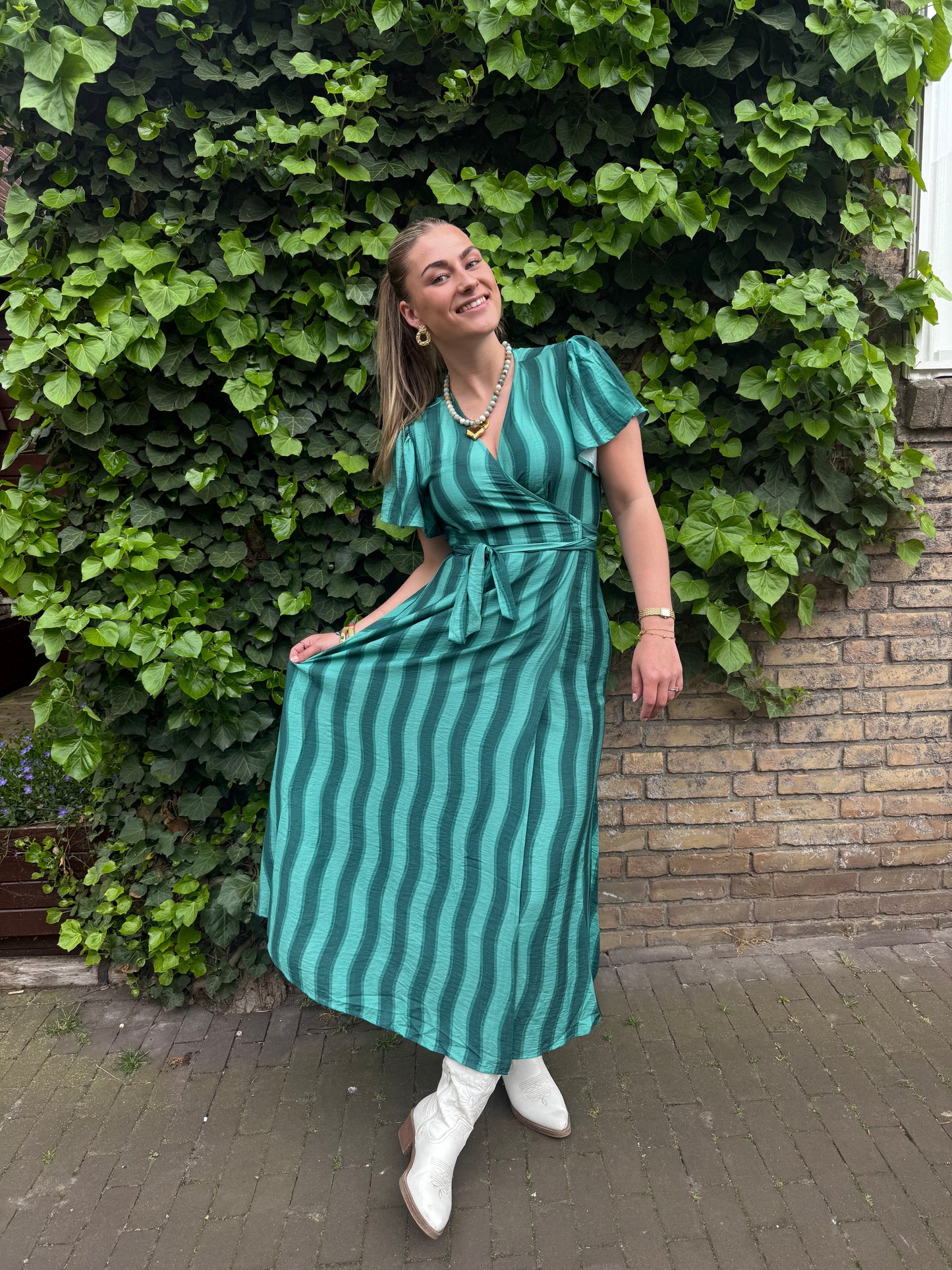 Colourful Rebel Dress Ava Striped Real Wrap