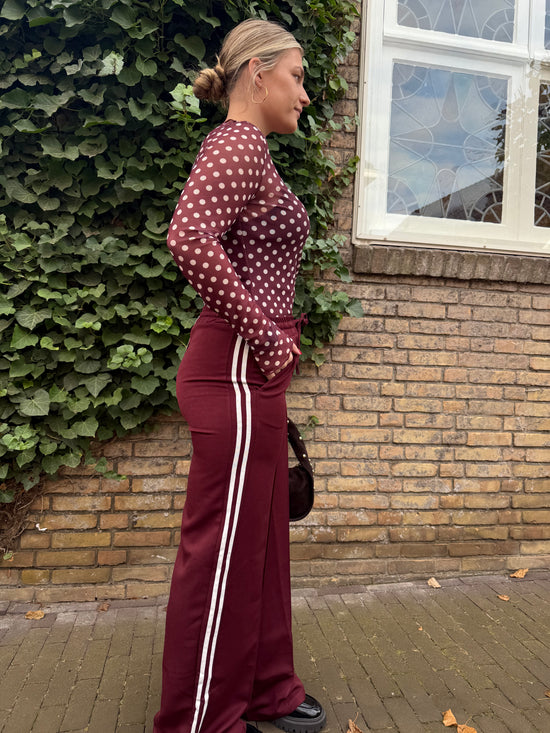 PRE ORDER - Pants Nadia Stripe Bordeaux