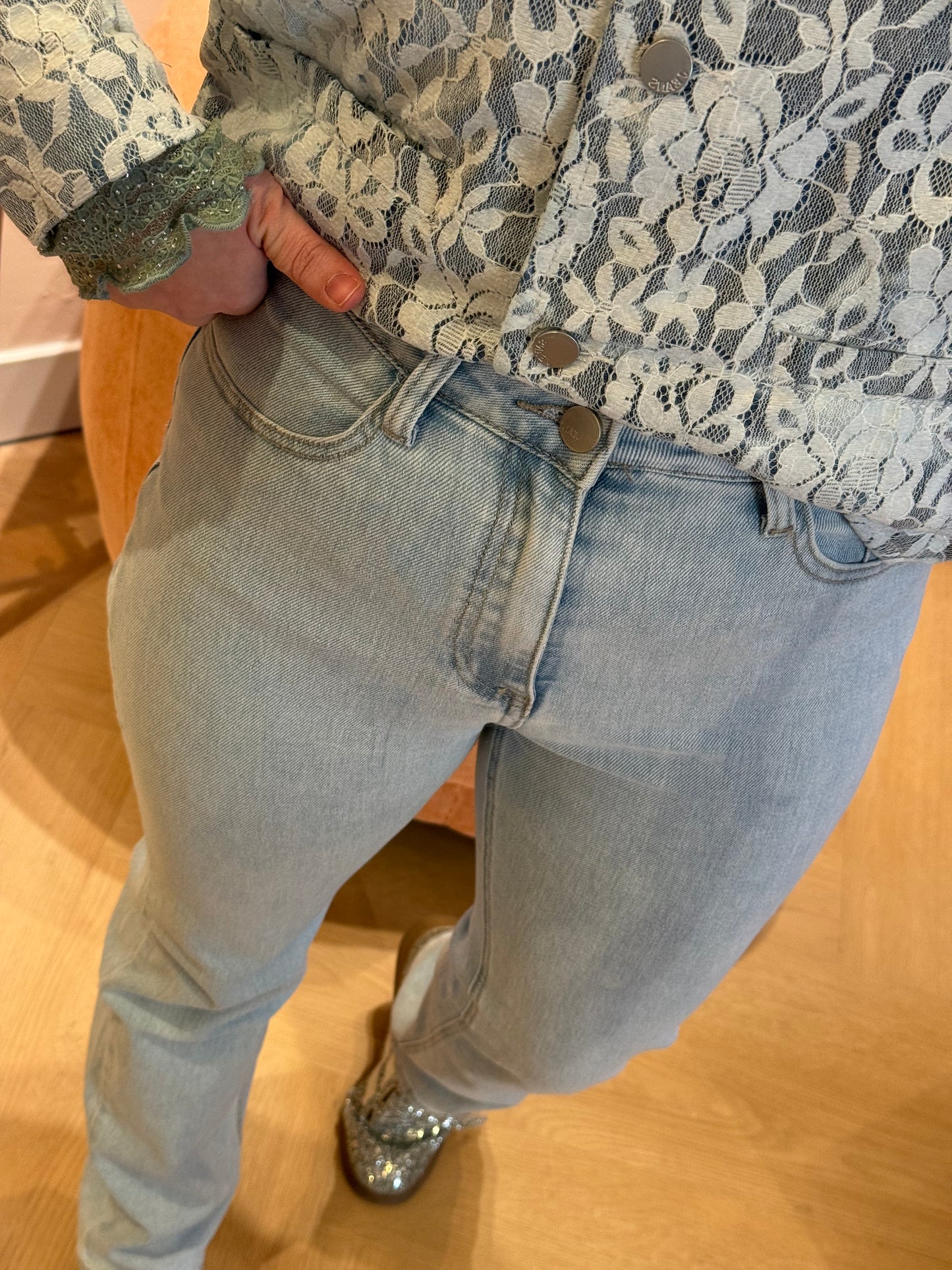 Jeans Anne Blue Mid Waist Straight Leg