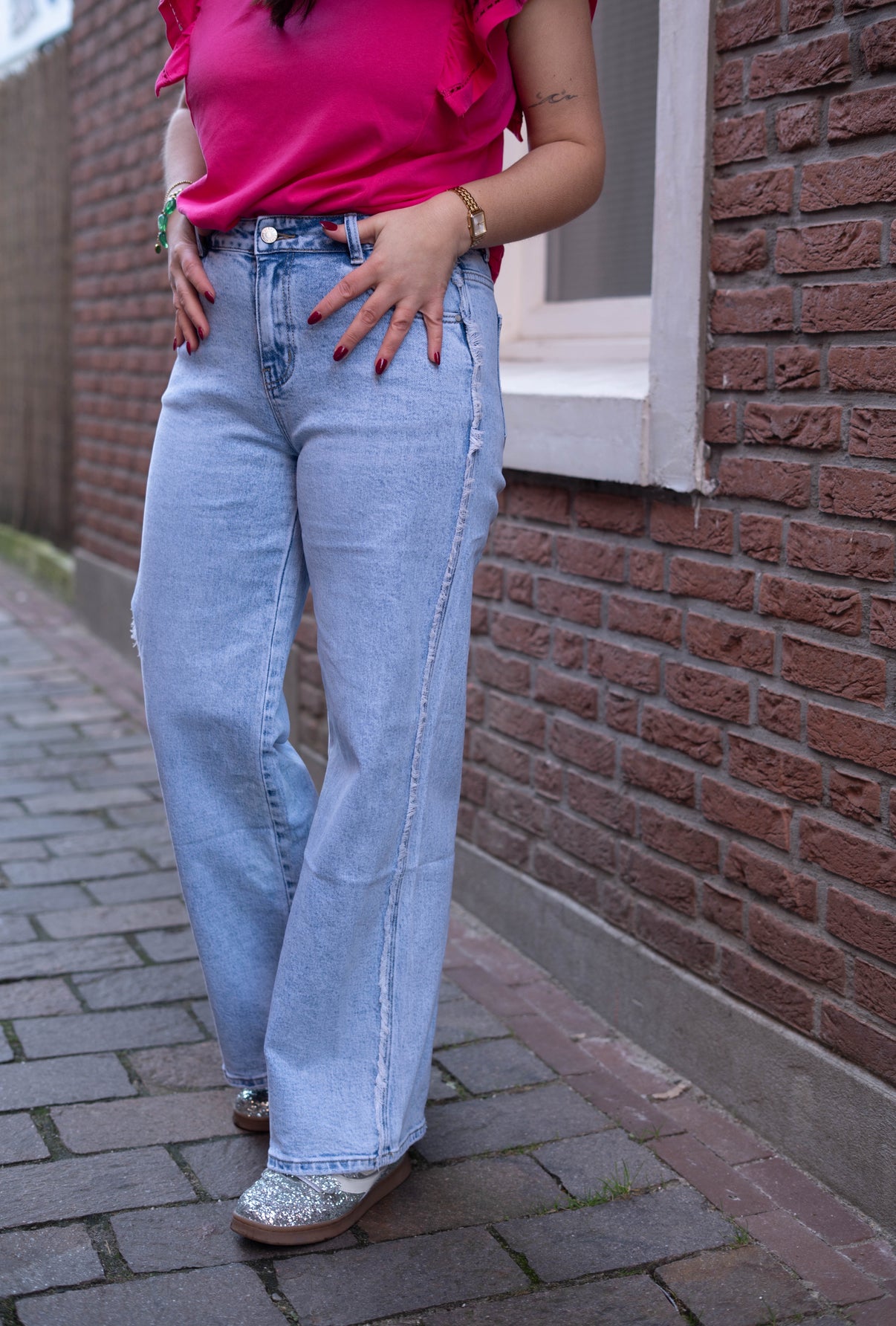 Jeans Anne Blue Mid Waist Straight Leg
