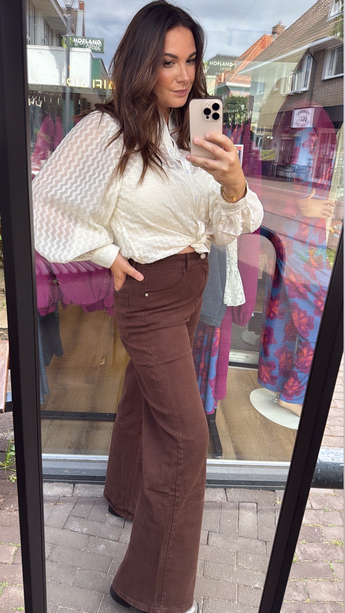 Jeans Tess Bruin Wide Leg