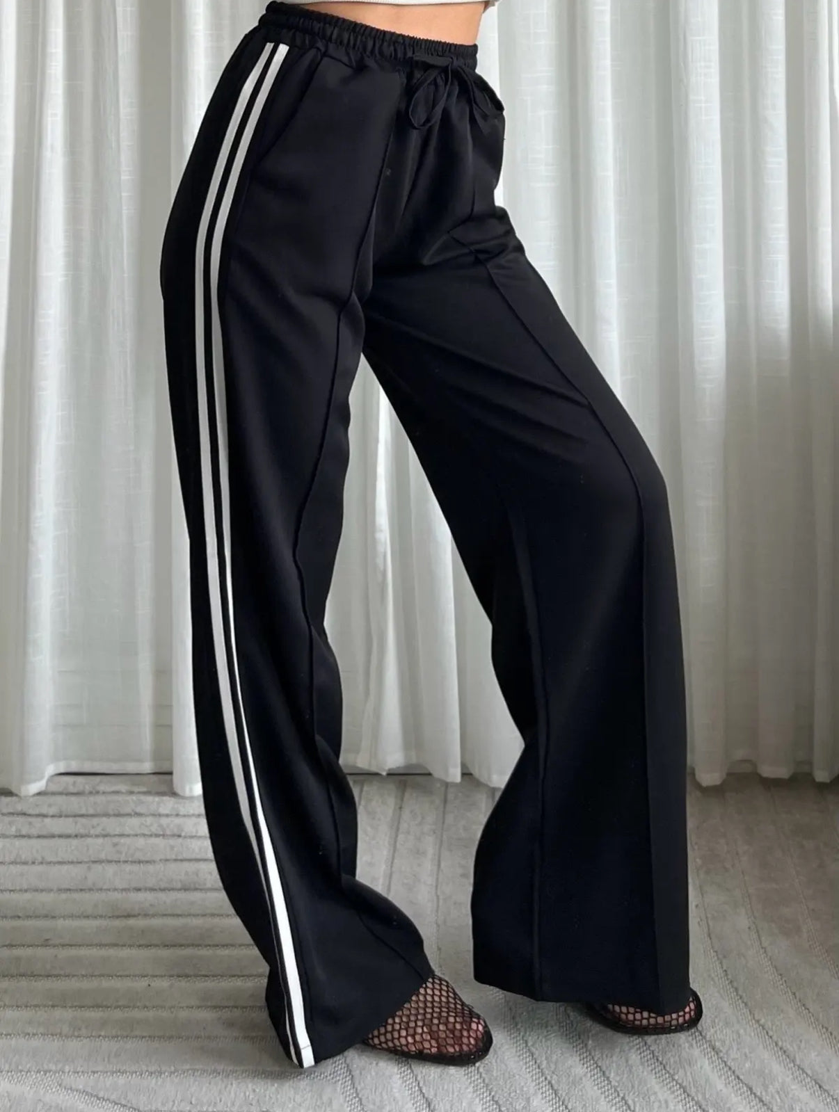 PRE ORDER - Pants Nadia Stripe Zwart