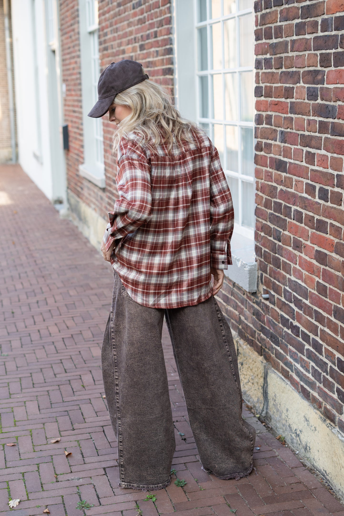 Blouse Liv bordeaux geruit