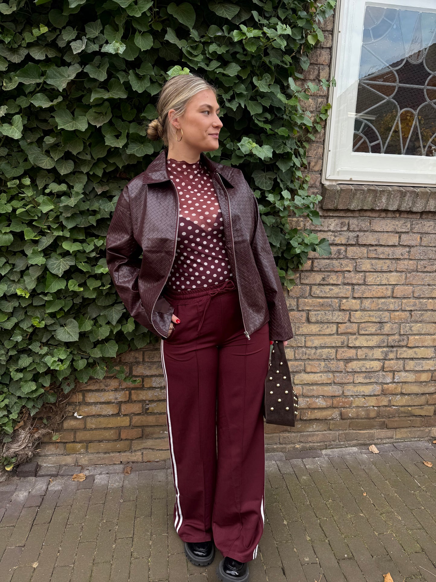 PRE ORDER - Pants Nadia Stripe Bordeaux