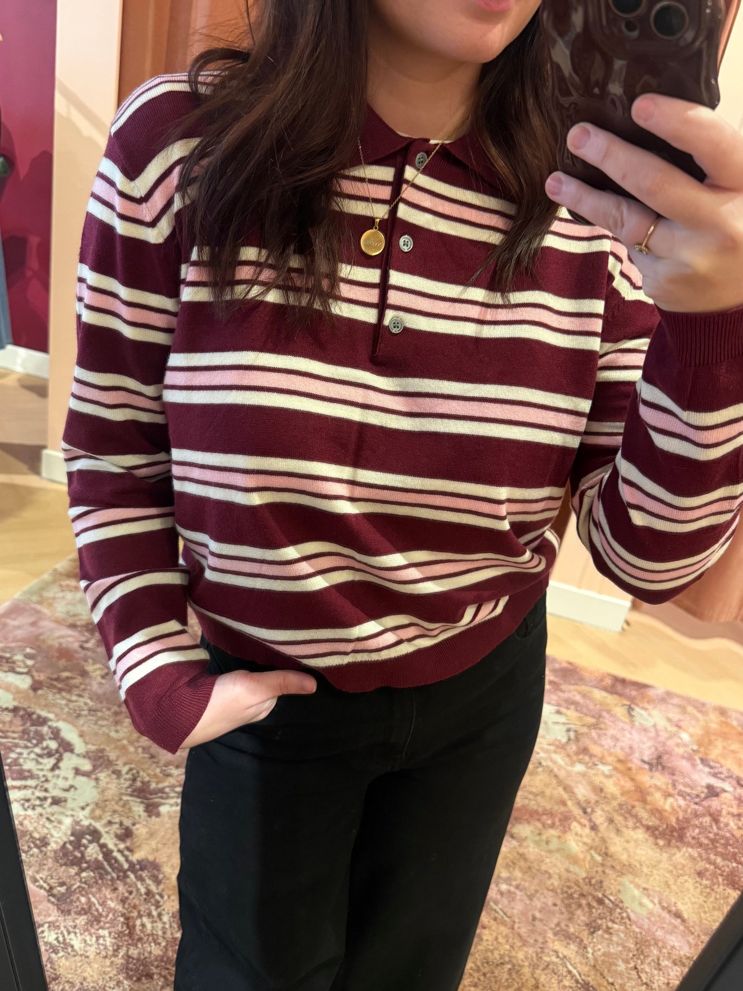 Trui Lorna Bordeaux Licht Roze