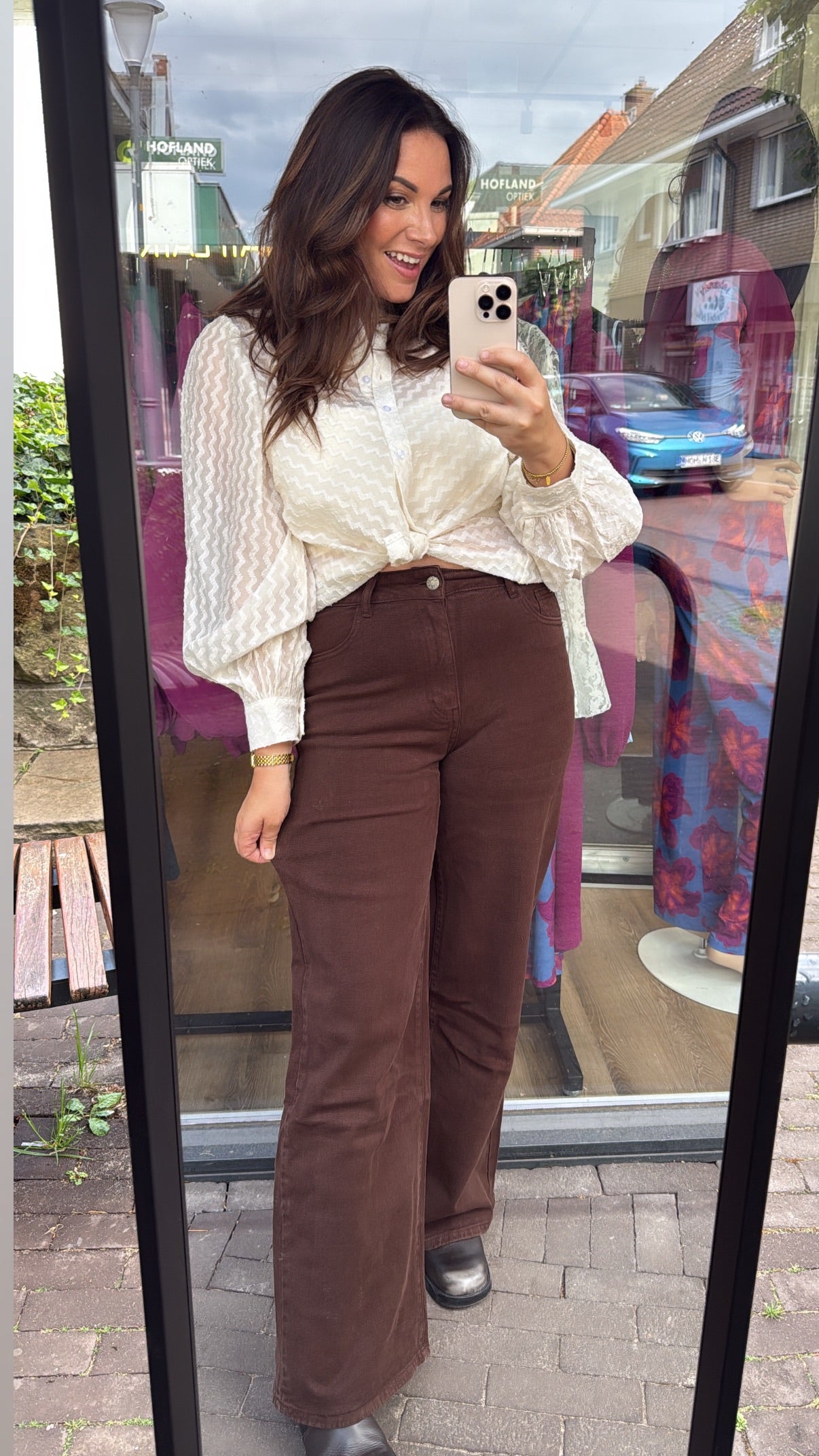Jeans Tess Bruin Wide Leg