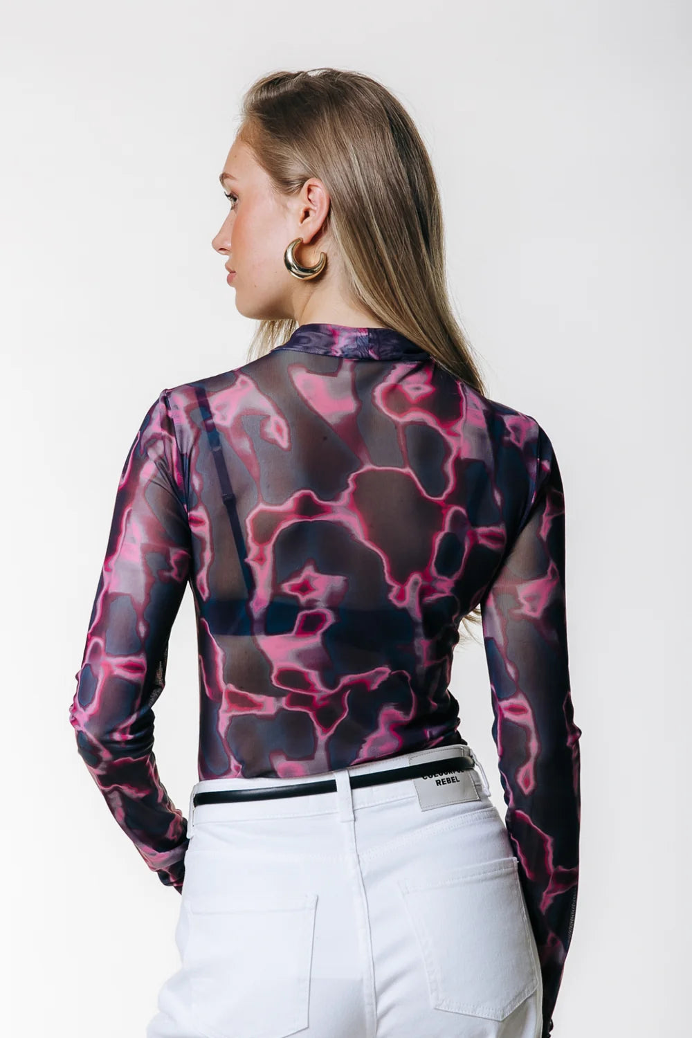 Colourful Rebel Neyo Swirl Mesh Top Multicolor