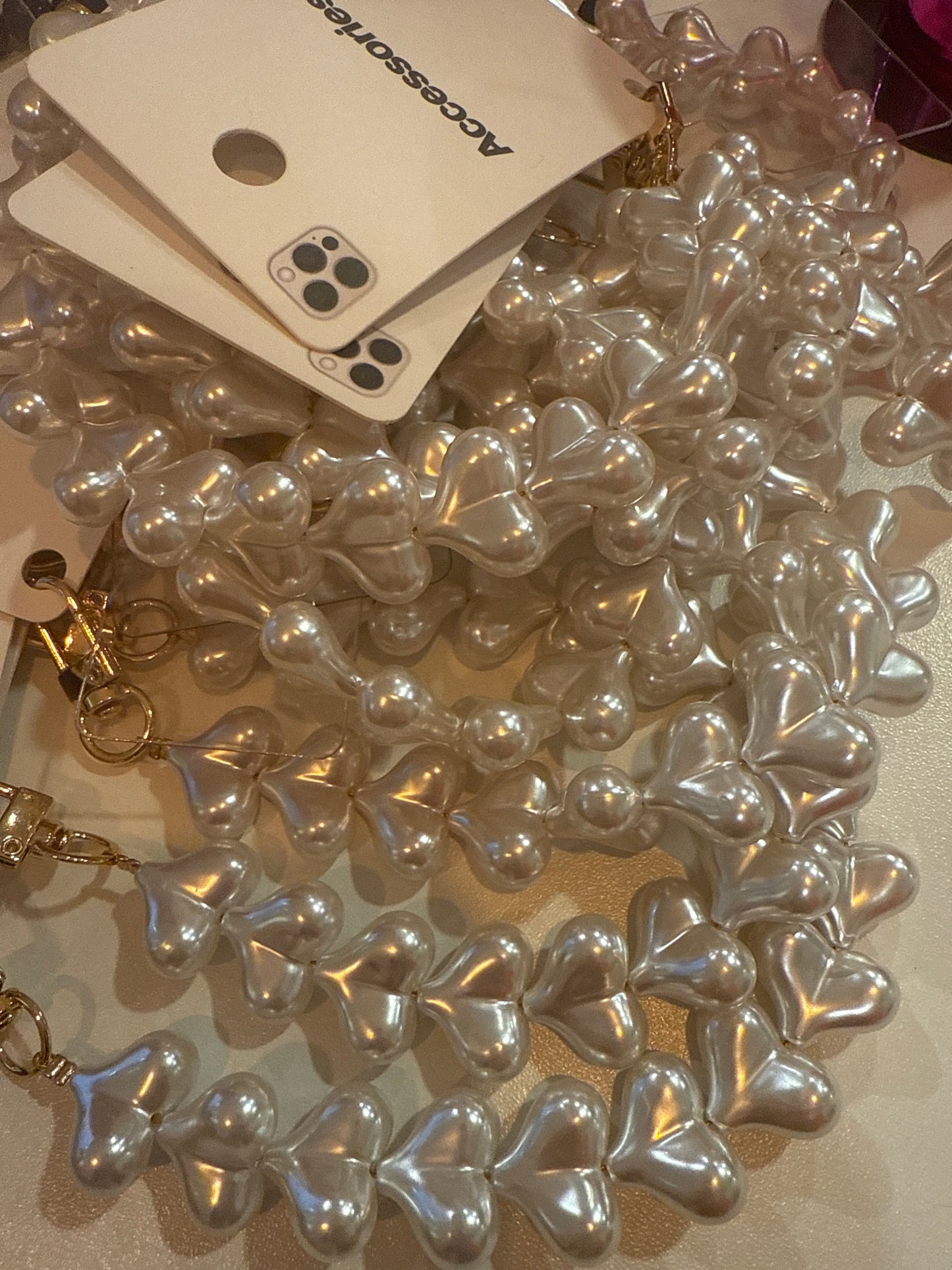 Telefoonkoord Hearts White