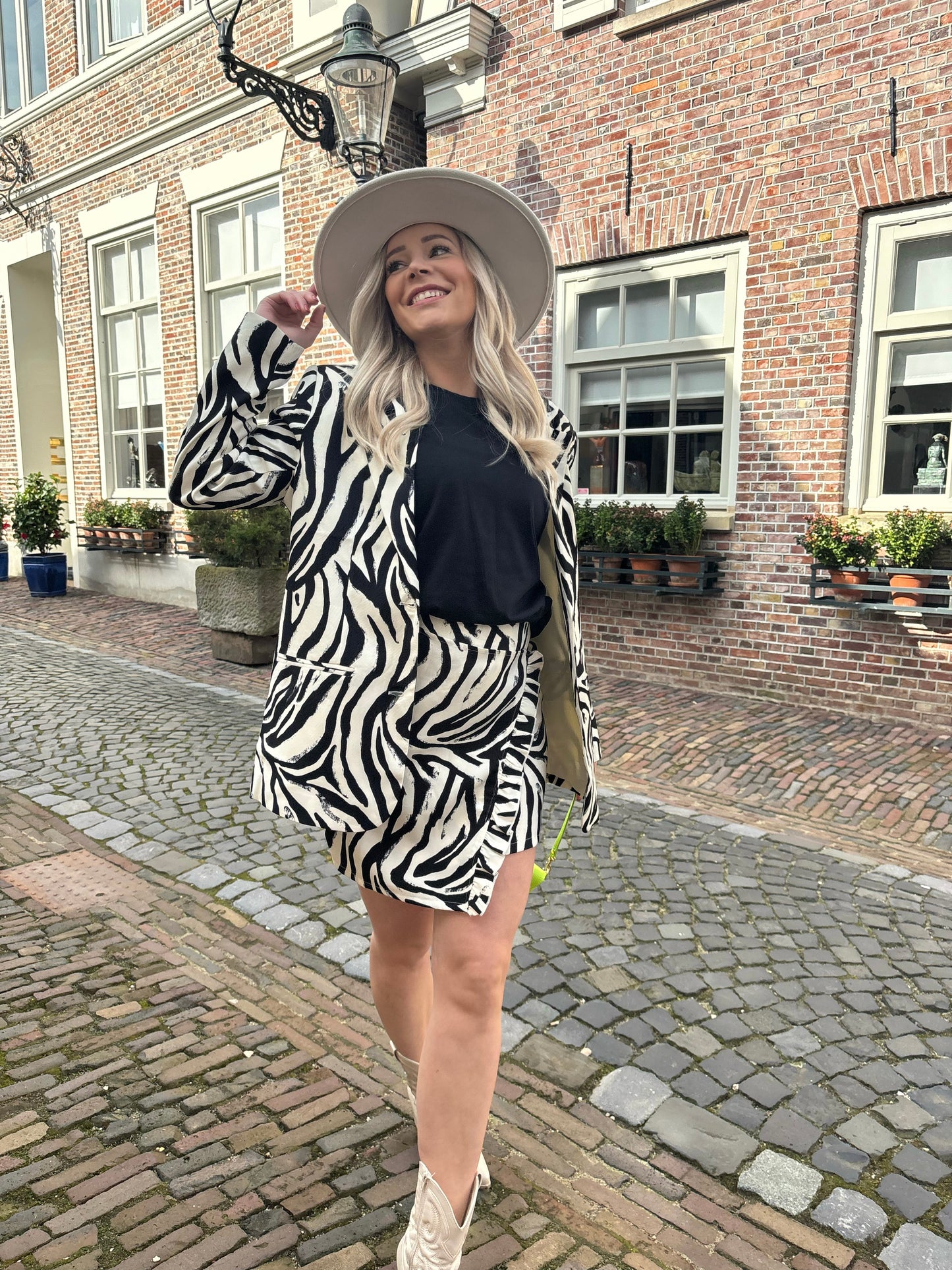 Refined Department Zebra Blazer Bodi