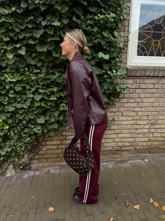 PRE ORDER - Pants Nadia Stripe Bordeaux