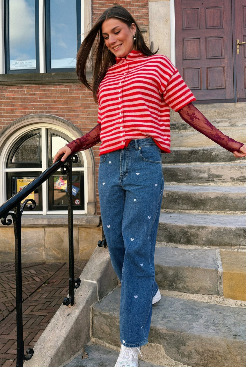 Barrel Jeans Lovely met hartjes