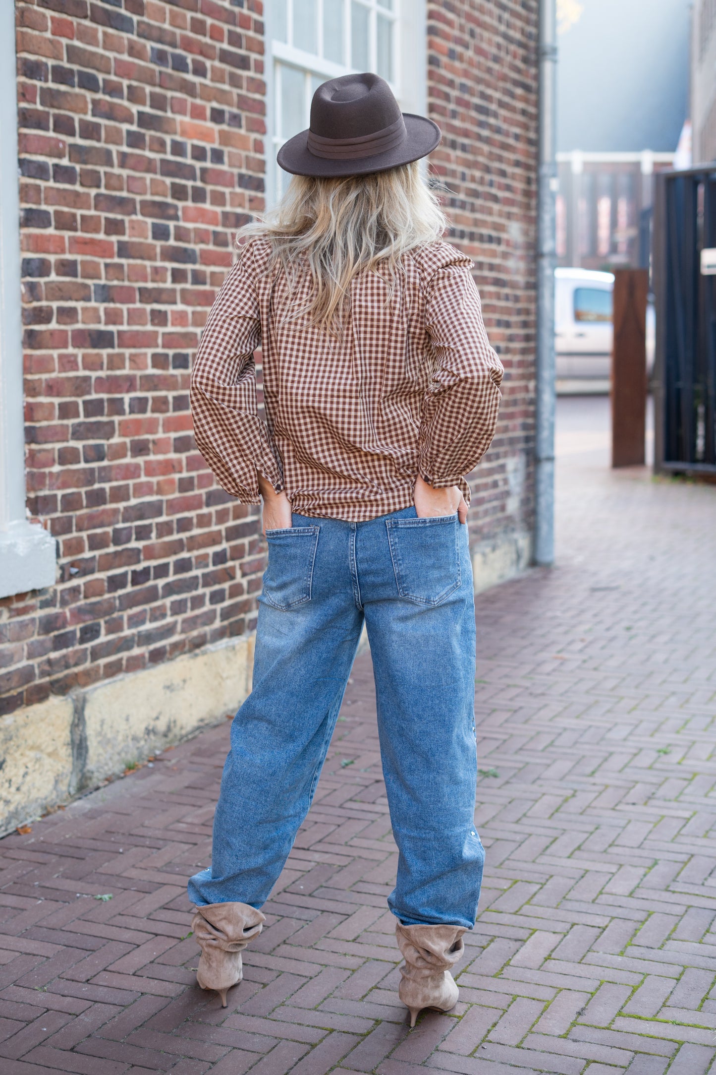 Barrel Jeans Eva met studs