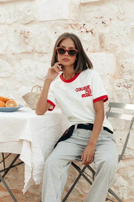 Colourful Rebel Logo Wave Ringer T-shirt