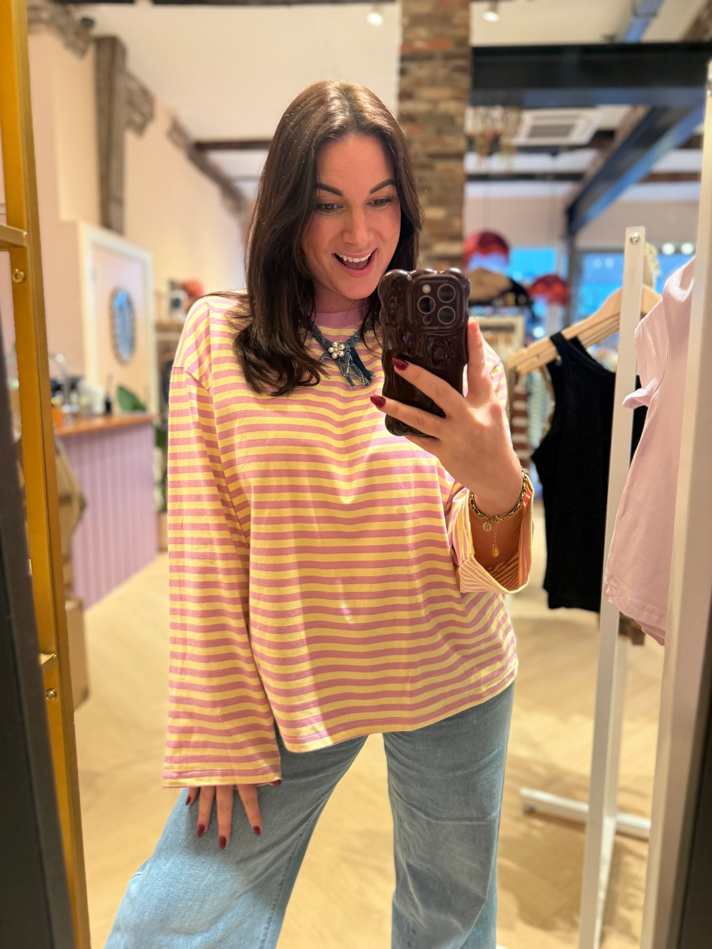 Longsleeve Lara Geel Roze