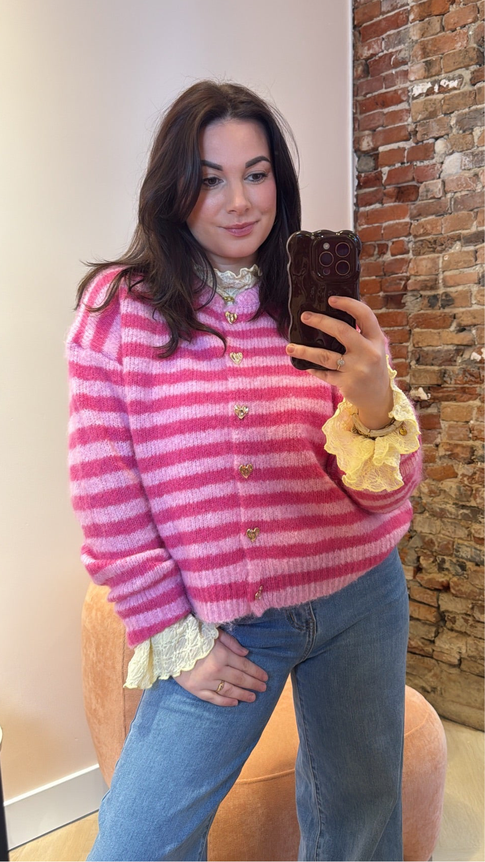 Vest Veerle Roze Stripe