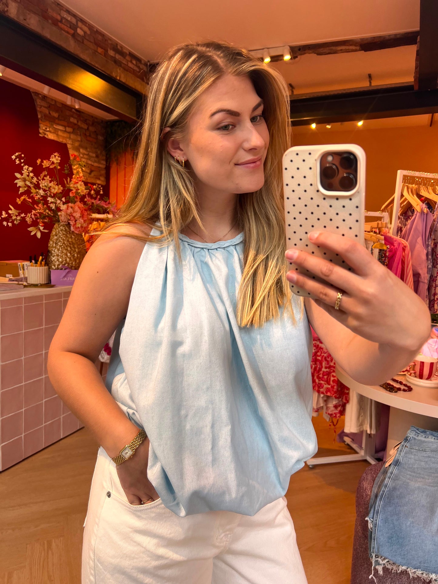 Top Elise Blauw