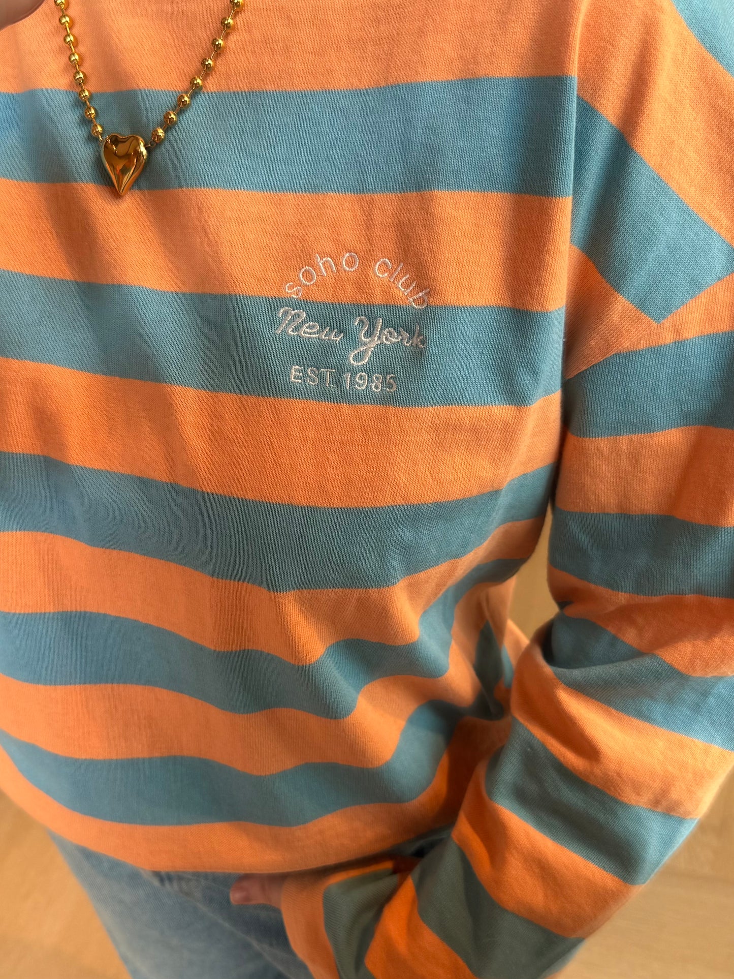 Longsleeve Soho Club Peachy Blauw