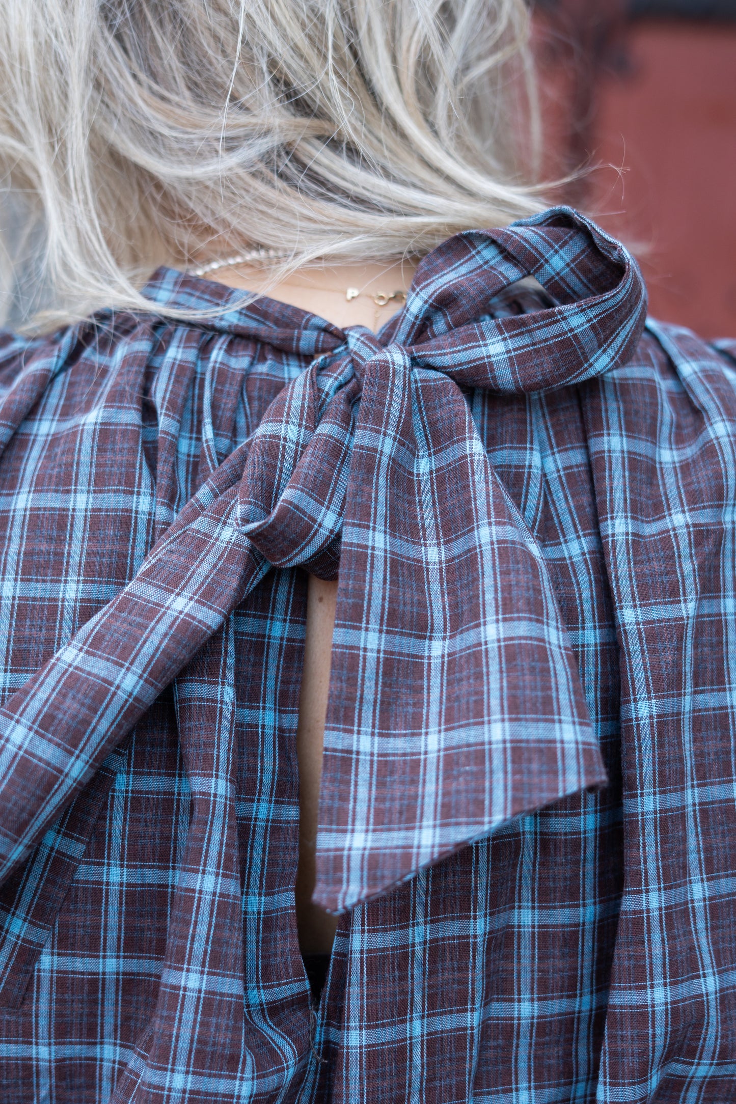 Blouse Fien bruin blauw
