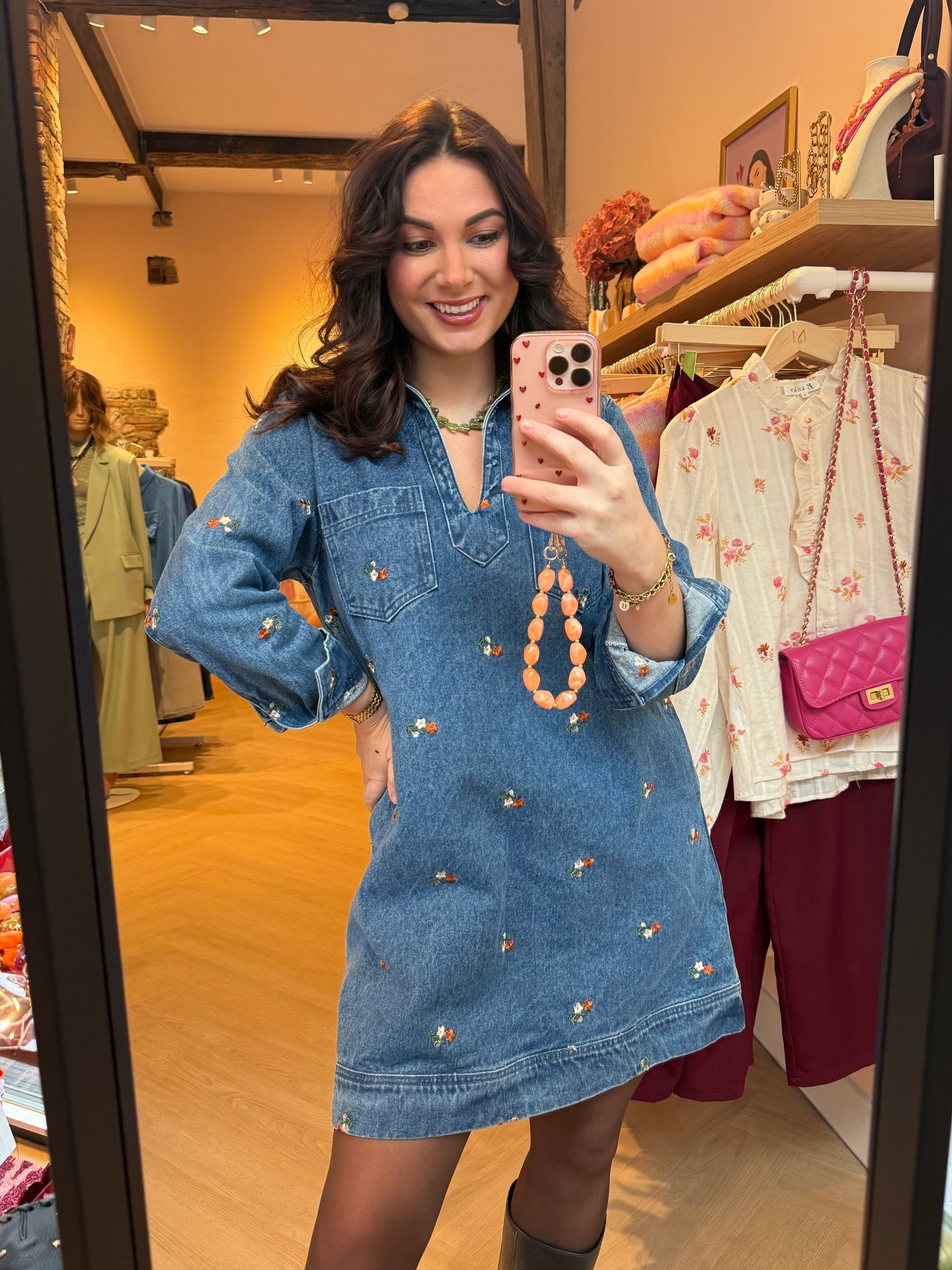 Jurk Sofie Denim Bloem