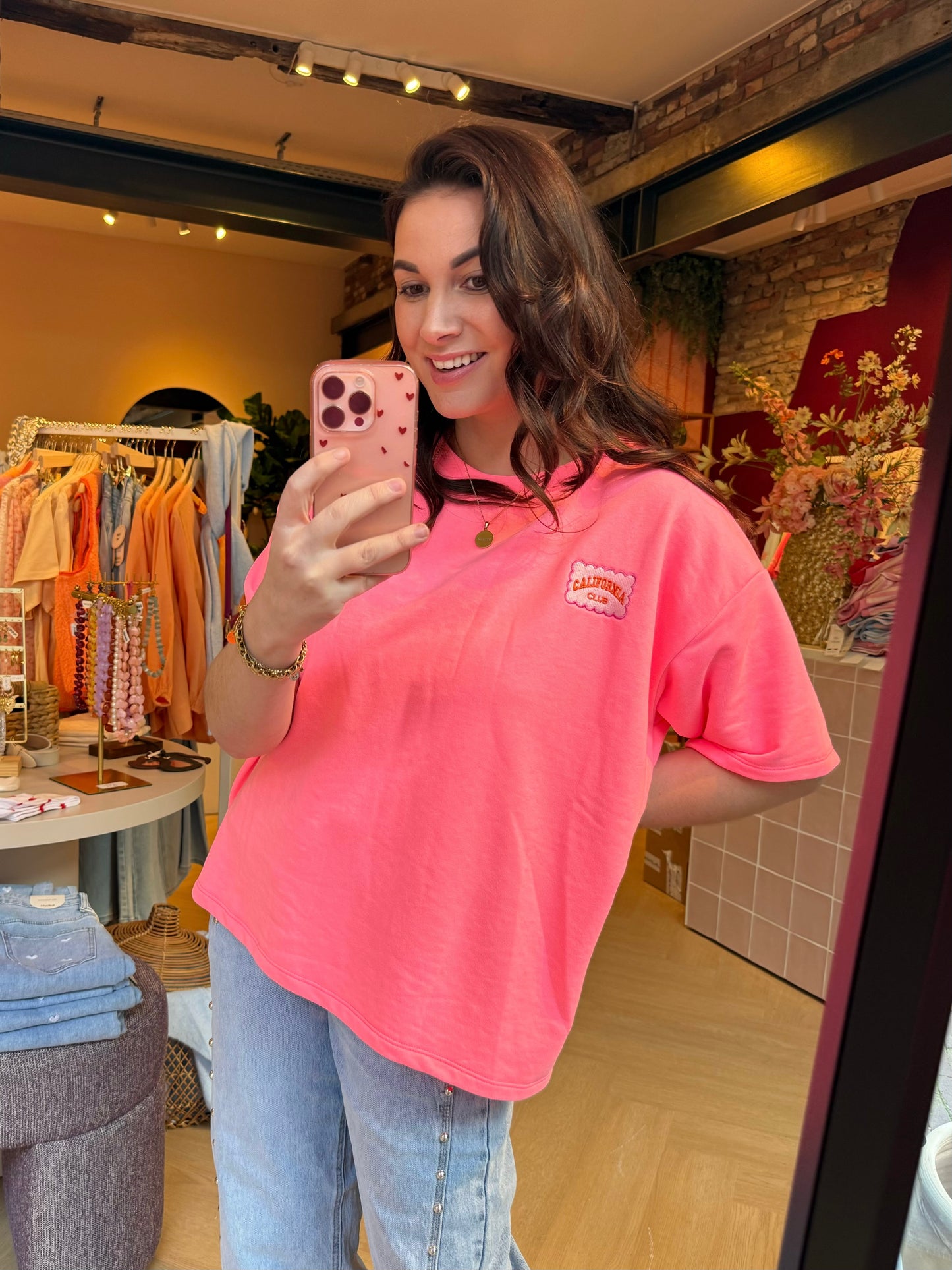 T-shirt Noe California Club Neon Roze