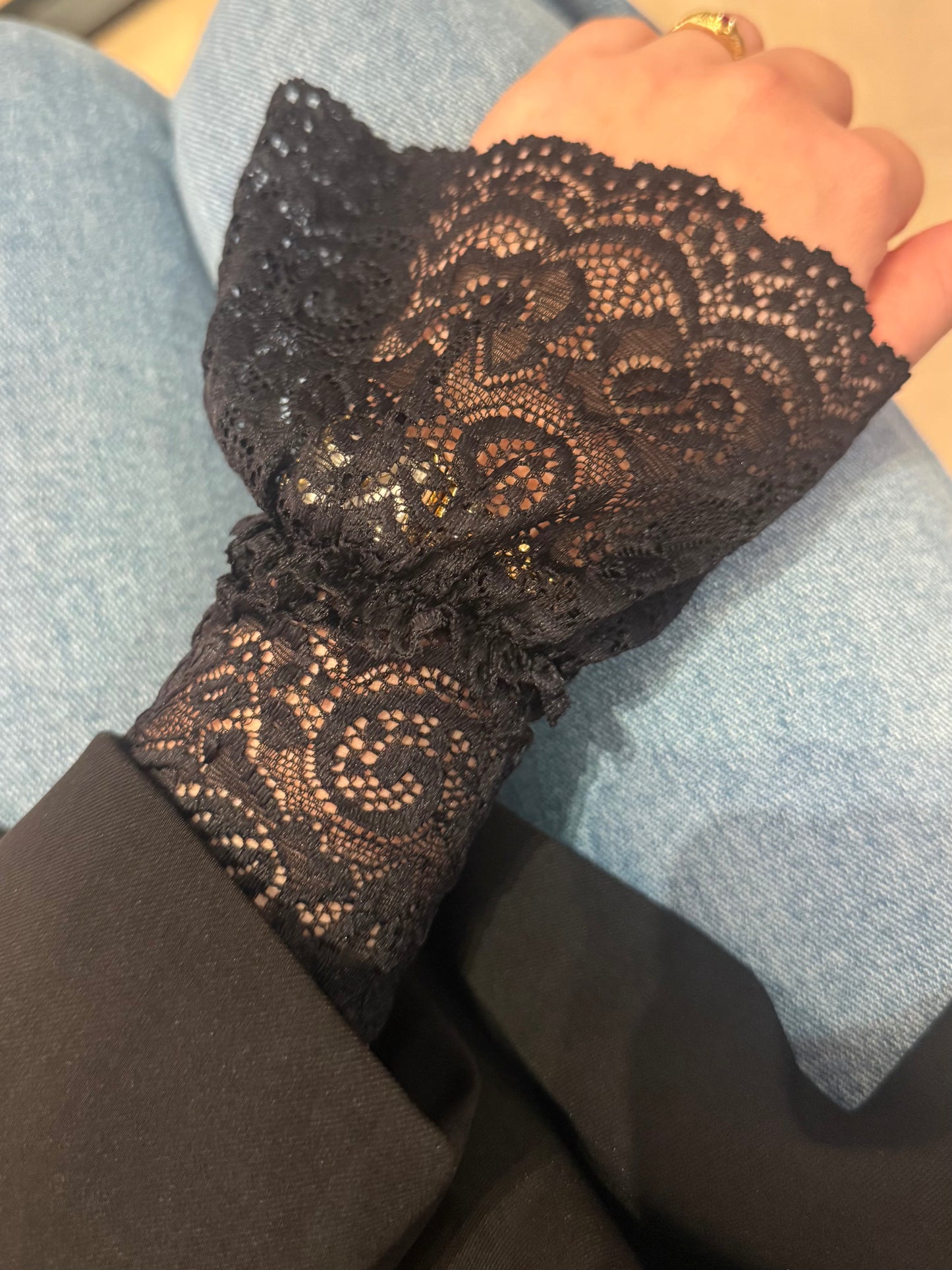 Kanten Mouwtje Zwart