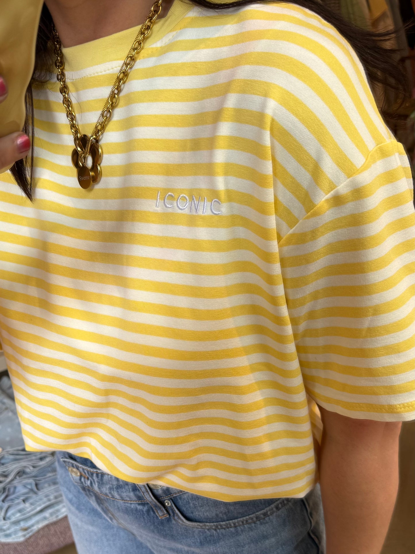 T-shirt Iconic Geel