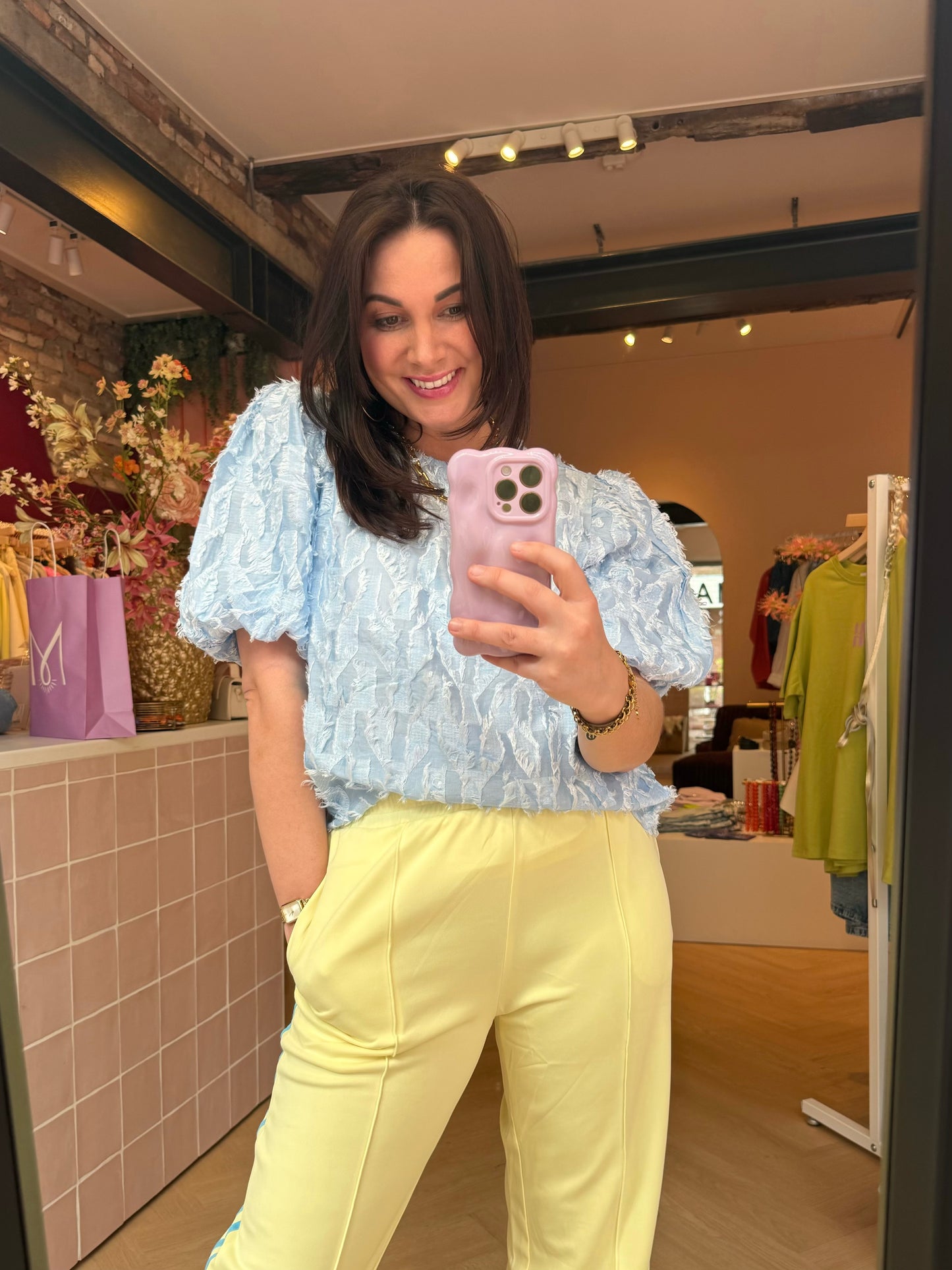 Lichtblauwe Top Rosie